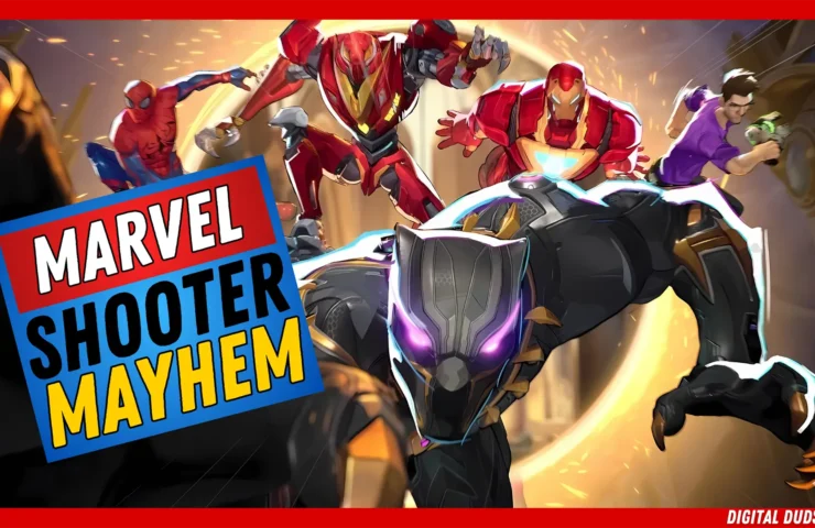 Energetic Marvel characters in battle, showcasing Marvel Rivals’ action-packed shooter mayhem. Join Iron Man, Spider-Man, and other heroes in Digital Duds’ latest gaming news spotlight. Exciting gameplay for superhero enthusiasts and shooter fans alike.